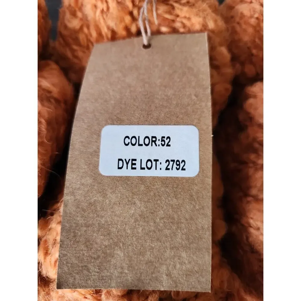 Aslan Trends La Pampa Yarn Lot 5 Merino Mohair Bulky Boucle Orange Argentina